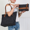 2 PCS Vintage Canvas Handbag Casual Tote Bag Outdoor Shoulder Bag