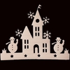 2 Pieces Small House Window Decals Christmas Tree Ornament Snowman Sticker Decoration