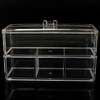 2 Tiers 4 Compartments Clear Acrylic Make Up Organiser Cosmetic Display Storage Jewellery Case