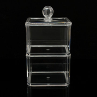 2 Tiers Acrylic Clear Cosmetic Storage Organizer Nail Polish Display Case