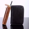 20 Card Slots Card Holder Genuine Leather Zipper Coin Purse Wallet For Woman Man