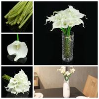 20 Heads Calla Lily Bridal Wedding Bouquet Latex Real Touch Artificial Flower Bouquets Home Decor