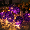20 LED Rattan Ball String Light Set Home Garden Fairy Colorful Lamp Wedding Party Decor