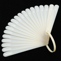 20 Pcs Milk White Nail Art Tips Display Stick Fan Board