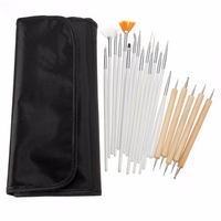 20 Pcs Nail Art Design Dotting Painting Pen Brush Set With Faux Leather Case