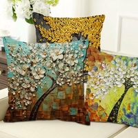 20 Styles 3D Vintage Flower Cotton Linen Pillow Case