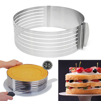 20cm Adjustable Slice Layered Stainless Steel Round Ring Baking Circular Mold Bakeware