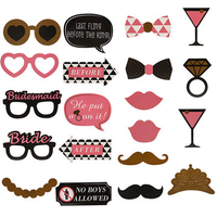 20Pcs Photo Mustache Stick Booth Wedding Prop Welcome Mask Props Party Decoration