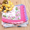 20Pcs Women Lady Vintage Style Floral Crescent Edge Handkerchief Cotton Hanky