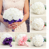22 Heads Roses Crystal Artificial Flower Home Wedding Bride Bouquet Party Decoration