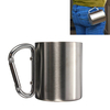 220ml Portable Stainless Steel Mug Camping Cup Carabiner Double Wall