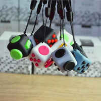 2.2cm Fidget Dice With Key Ring Chrismas Gift Stress Relievers Fidget Squeeze Fun Desk Toys Cube