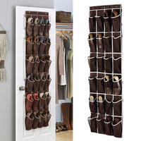24 Pockets Space Door Hanging Shoes Organizer Mesh Storage Rack Closet Holder Storage Containers