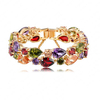 24K Gold Rose Gold Plated Colorful Zircon Peach Heart Bracelet