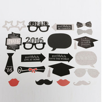 24Pcs Photo Mustache Stick Booth Prop Commencement Party Mask Props Wedding Party Decoration
