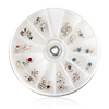 24Pcs Rings Metal Rhinestone Nail Design Decorations Wheel