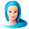 27 Inch Professional Salon Blue Synthetic Long Hair Hairdressing Training Mannequin Head