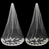 2.7M Bride White Ivory Elegant Cathedral Length Wedding Bridal Veil Comb With Lace Edge