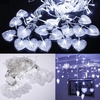 2M White 16 Hearts 104 LED String Fairy Holiday Lights For Party Xmas Wall Lamp Home Deco