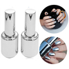 2Pcs 15ML Metallic Mirror Effect Metal Silver Nail Art Polish Varnish & 15ML Top Coat