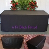2Pcs 1.8m 6FT Fitted Black Trestle Table Cover Functions Weddings Coffee Table Dustproof Cover