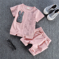 2PCS Boys Rabbit Patchwork Casual Tracksuits