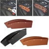 2Pcs Catch Catcher PU Box Leather Car Seat Gap Slit Pocket Storage Organizer Box