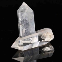2pcs DIY Cryatl Natural Clear Quartz Crystal Wand Point Healing