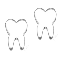 2pcs DIY Cute Tooth Shape Biscuit Cutter Stainless Steel Cookie Stamp Metal Cookie Cutters