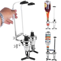 2Pcs Wall Mounted Dispenser Pourer Rack Liquor Cocktail Spirit Wine Bar Drinkware Tools