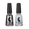 2Pcs/Kit 12ML Metallic Mirror Effect Metal Silver Nail Polish Varnish +12ML Top Coat