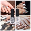 2Pcs/Kit Silver Metallic Mirror Effect DIY Nail Art Polish Varnish & Base Coat