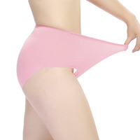 2XL-3XL Women Seamless Breathable Ice Silk Panties Soft Mid Waist Underwear