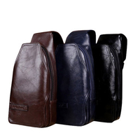 3 Colors Crossbody Bag PU Leather Shoulder Bag Chest Bag For Men