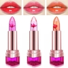 3 Colors Jelly Flower Temperature Change Lipstick Lip Gloss Balm Moisturizing No Fade Nonstick