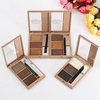 3 Colors Waterproof Lasting Eyebrow Palette Makeup Shading Powder Brush Mirror Set