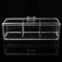 3 Compartments Clear Acrylic Make Up Organiser Cosmetic Display Storage Jewellery Case