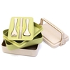 3 Layers Wheat Straw Plastic Lunch Box Microwave Bento Box Home Office Kitchen Food Storage Holder C