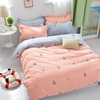 3 or 4pcs Suit Pink and Grey Sailing Diary Reactive Dyeing Polyester Fiber Bedding Sets 3 Size
