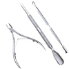 3 Pcs Stainless Steel Nail Cuticle Remover Spoon Pusher Nipper Clipper Set