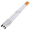 3 Pcs UV Gel Acrylic Nail Art Tips Brush Drawing Painting Pen Kit