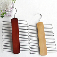 30x16.5cm Multifunctional Hanging Frame Natural Solid Wood Scarf Belt Rack Clothes Storage Hooks