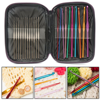31 Pcs Set Multicolor Aluminum Crochet Hooks Needles Tapestry Craft Yarn Sewing Tools