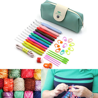 31pcs Crochet Hooks Kit Tapestry Craft Yarn Knitting Needles