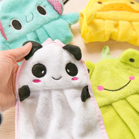 34x25cm Cartoon Hanging Hand Towel Hydrated Coral Velvet Car Towel Coral Velvet Thickened Tow
