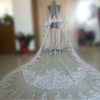 3.5M Bride White Ivory Elegant Cathedral Length Wedding Bridal Veil Comb Embroidered Edge