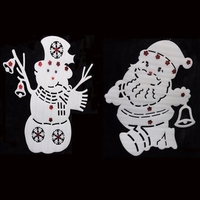 35X20cm White Santa Clause Window Decals Snowman Wall Sticker Christmas Tree Ornament