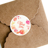 360pcs 2 Colors Pastoral Two-color Garland thank you Colorful Bakery Sticker Plastic Bag Seal
