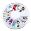 36Pcs Nail Art Heart Shape Shiny Rhinestones Decoration Round Wheel