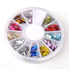 36Pcs Nail Art Rhombus Rhinestones Gems Decoration White Round Wheel